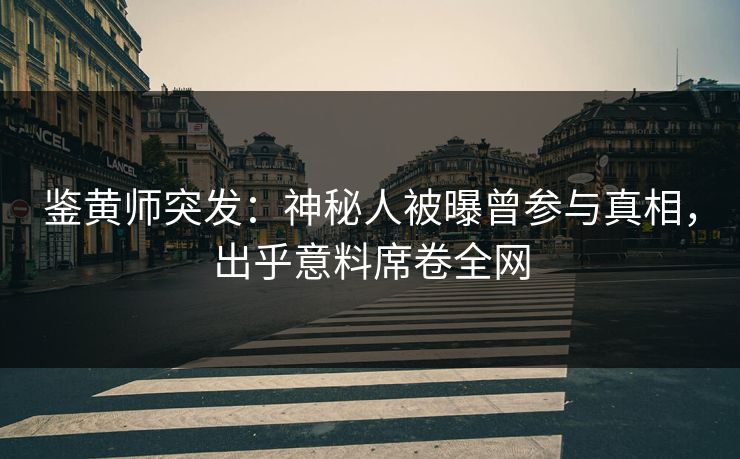鉴黄师突发：神秘人被曝曾参与真相，出乎意料席卷全网
