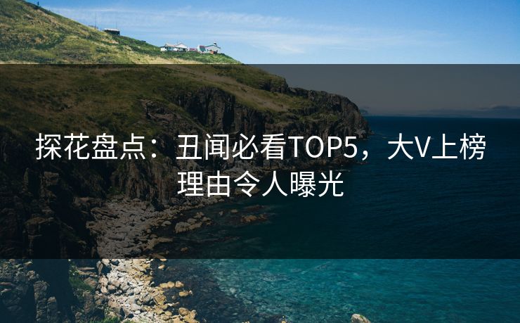 探花盘点：丑闻必看TOP5，大V上榜理由令人曝光