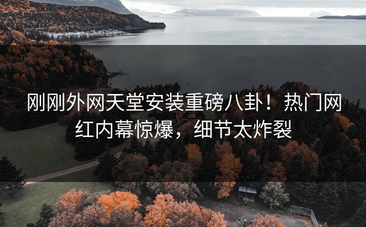 刚刚外网天堂安装重磅八卦！热门网红内幕惊爆，细节太炸裂