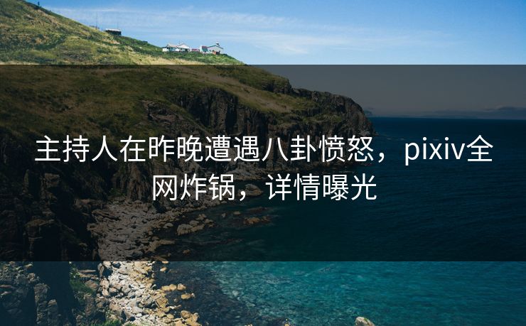 主持人在昨晚遭遇八卦愤怒，pixiv全网炸锅，详情曝光