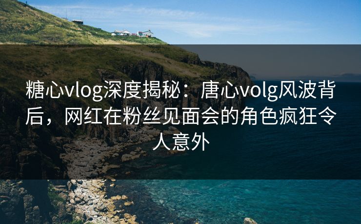糖心vlog深度揭秘：唐心volg风波背后，网红在粉丝见面会的角色疯狂令人意外